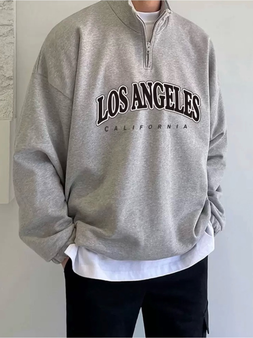 Los Angeles Grey Quarter-Zip Sweatshirt